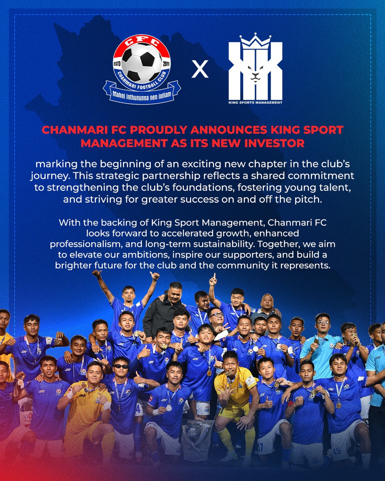 Chanmari FC × King Sports Management partnership